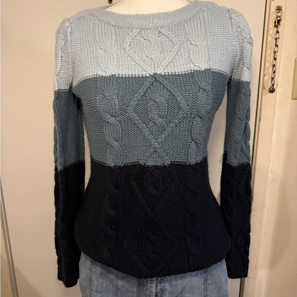St. John's Bay Blue Tone Cable Knit Sweater